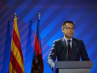 El presidente insiste en que el Barça seguirá jugando la Liga y manifiesta el apoyo del club a  las sociedades democráticas de Cataluña escogidas por sus ciudadanos 