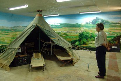 Una sala del museo de la batalla del Ebro en Gandesa.