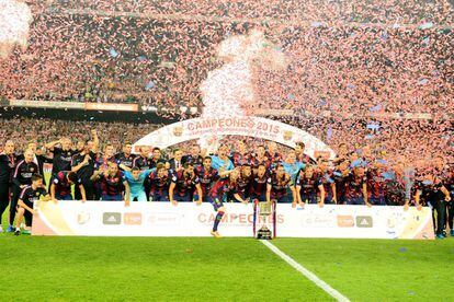 El Barça celebra el triunfo