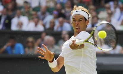 Nadal, durante su victoria ante Klizan.