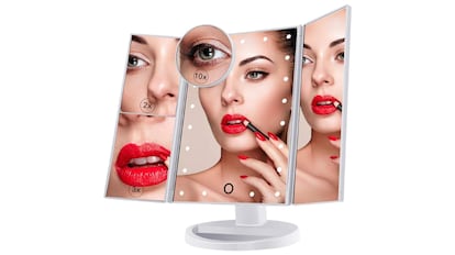 Espejo de maquillaje iluminado.
