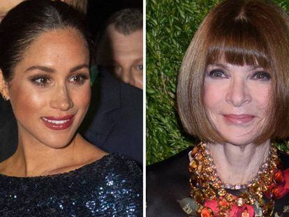 Meghan Markle, en enero en Londres. A la derecha, Anna Wintour el pasado noviembre en Nueva York.