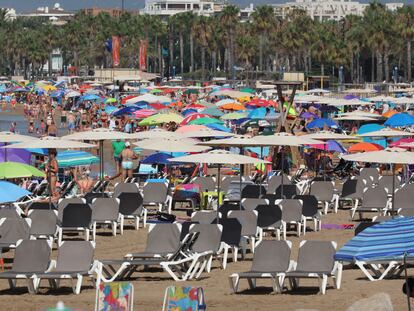La playa de Salou (Tarragona), en agosto de 2020.