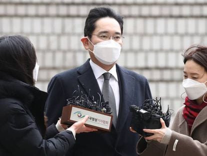 Jay Y. Lee, vicepresidente de Samsung, a su llegada al tribunal de Seúl. 
