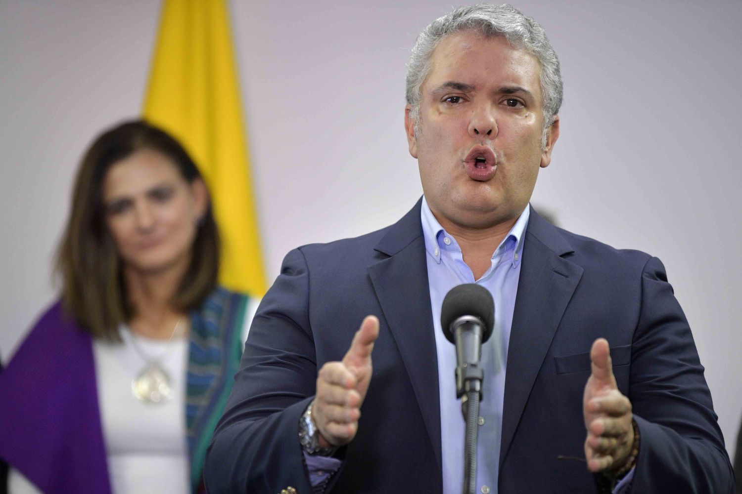 El presidente colombiano Iván Duque, durante una conferencia de prensa.
