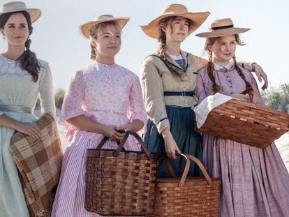 Emma Watson (primera desde la izquierda), Florence Pugh, Saoirse Ronan y Eliza Scanlen, en la 'Mujercitas' de Greta Gerwig.