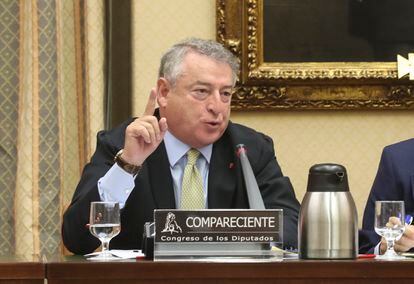 José Antonio Sánchez comparece en la comisión de control parlamentario de RTVE en junio de 2018.