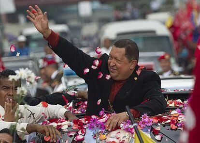 Hugo Chávez, antes de viajar a Cuba.