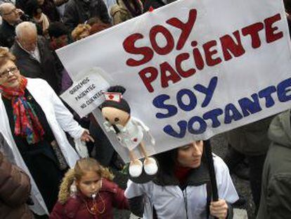 Un momento de la protesta por las calles del centro.