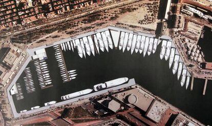 Imagen virtual del puerto de lujo que se prev&eacute; realizar en Barcelona.