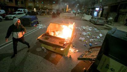 Disturbios, ayer en Burgos.