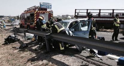 Un accidente ocurrido este julio en la A-5, a la altura de M&oacute;stoles (Madrid).