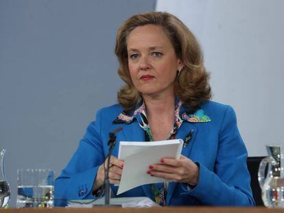 Nadia Calviño, ministra de Economía, la semana pasada tras el Consejo de Ministros
