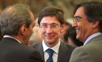 El presidente de Bankia José Ignacio Goirigolzarri durante el acto de toma de posesión de Luis María Linde como gobernador del Banco de España