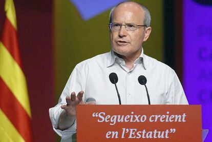 José Montilla, ayer, durante su intervención en un acto en Lleida.