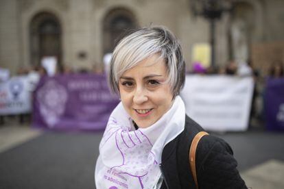 Núria González, en la manifestación abolicionista de Barcelona.