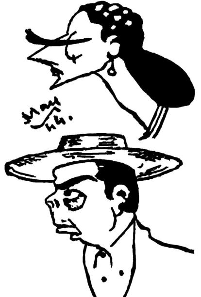 Otro de los dibujos de Delibes, el dúo flamenco formado por Lola Flores y Manolo Caracol.