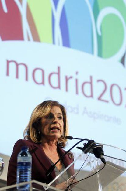 Ana Botella, en la presentación del logotipo de Madrid 2020.