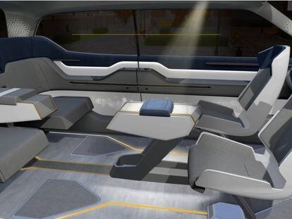 Interior del coche del futuro diseñado por el Grupo Antolín. 