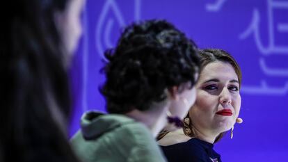 Ángela Rodríguez, la secretaria de Estado de Igualdad, en el acto institucional del Ministerio de Igualdad del 8-M de este año.