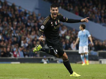 &Aacute;lvaro Morata celebra un gol en la primera jornada de Champions.