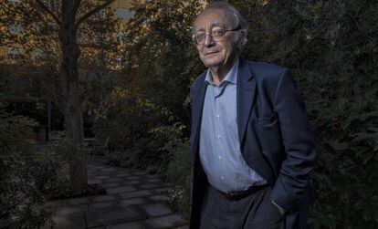 El pianista y escritor, Alfred Brendel, ayer en Barcelona.