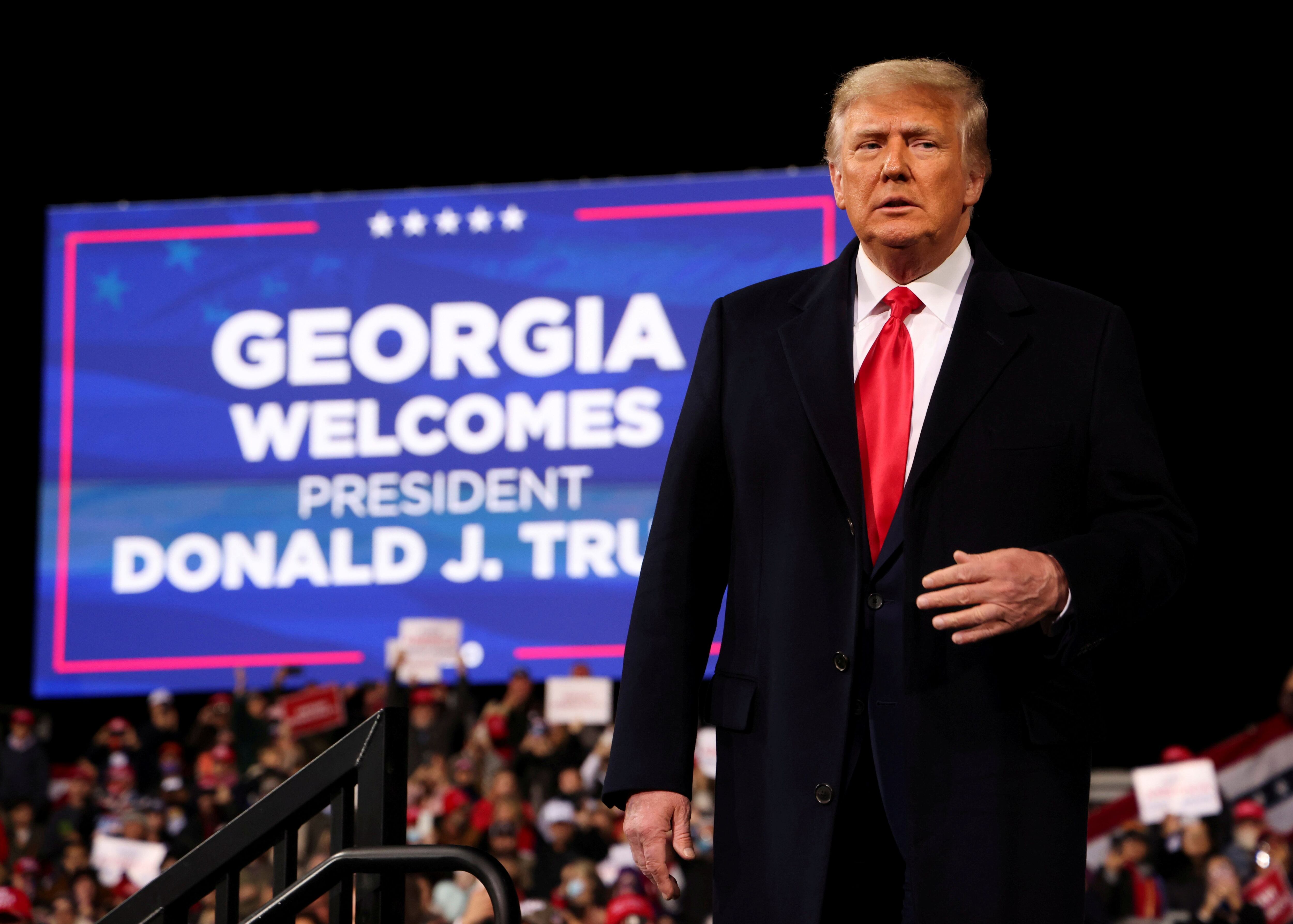 Donald Trump, durante un acto de campaña en 2020 en Georgia.