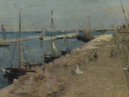 ‘El puerto de Cherburgo’ (1871), de Berthe_Morisot.