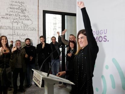 La candidata a lehendakari de Elkarrekin Podemos, Miren Gorrotxategi, este viernes