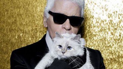 El diseñador de moda Karl Lagerfeld junto a 'Choupette', en una imagen del perfil de Instagram de su gata en 2017.