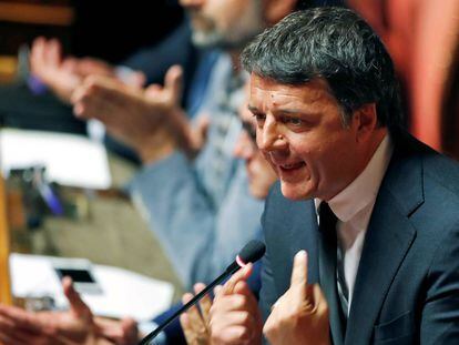 Matteo Renzi, en el Senado italiano. 