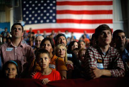Seguidores de Romney, durante un mitín en Cedar Rapids, Iowa, el 24 de octubre.