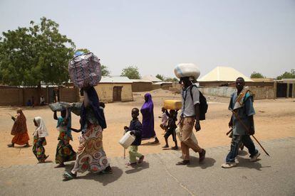 Familias desplazadas llegana Pulka (Nigeria)