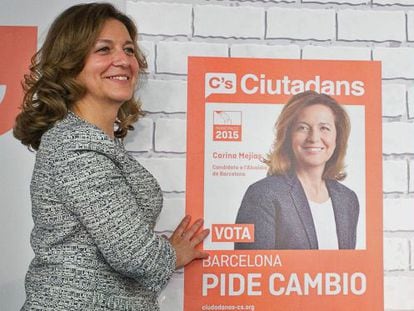 La candidata de Ciutadans, Carina Mejías, ahir.