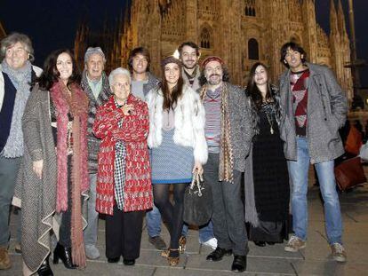 Una de las últimas fotos de los Missoni, antes de la desaparición de Vittorio (el primero a la izquierda) y de la muerte del patriarca Ottavio.