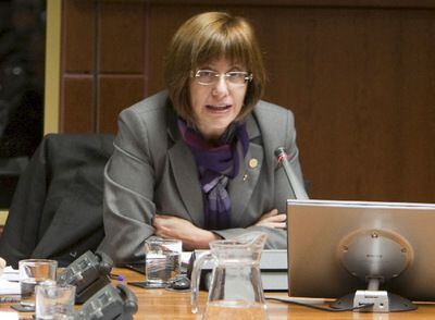 La consejera de Cultura, Blanca Urgell, ayer durante su comparecencia ante la comisión parlamentaria.