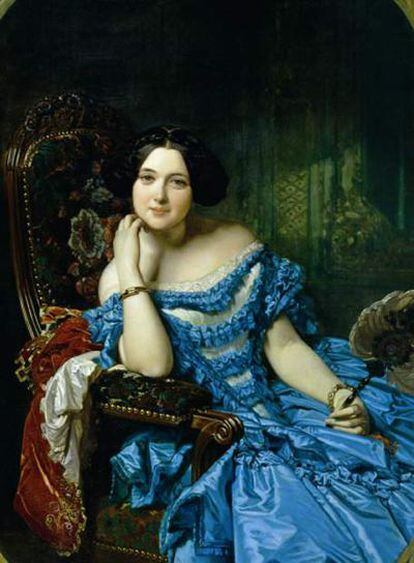 Amalia de Llano y Dotres, condesa de Vilches, retrada por Federico de Madrazo y Kuntz en 1853.