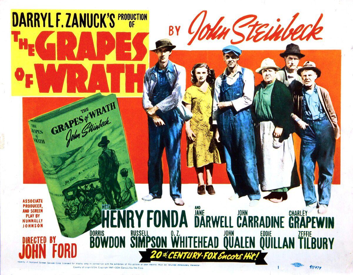 Cartel de la adaptación de ‘Las Uvas de la Ira’ (1940)