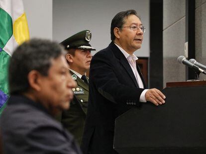 Luis Arce, presidente de Bolivia, durante un acto institucional el pasado 17 de mayo.