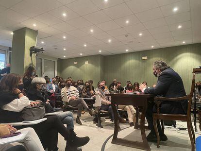 El exministro de Cultura Manuel Uribes, actual embajador de España en la UNESCO, inaugurando la tercera edición del evento jurídico BBrainers. Foto: Twitter de @PatoAviador
 