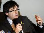 Carles Puigdemont Holds Press Conference Following Release From German Prison