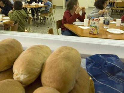 Comedor escolar en un colegio del municipio lucense de Ourol. 
