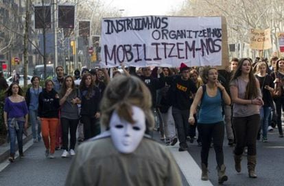 Protestas por la educación pública en Barcelona