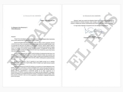 Carta firmada por Pedro Sánchez dirigida al rey Mohamed VI. 23//03/2022
