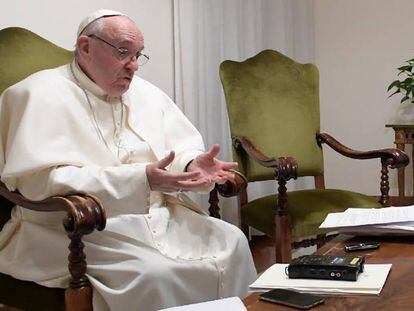 El papa Francisco el viernes, durante la entrevista con este periódico