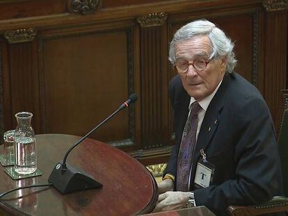 El exalcalde de Barcelona Xavier Trias, durante su declaración en el juicio del 'procés'.