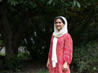 La activista afgana Shabana Basij-Rasikh, el pasado 7 de septiembre, en la sede del Centro Superior de Investigaciones Científicas (CSIC), donde recogió el premio Unicef.