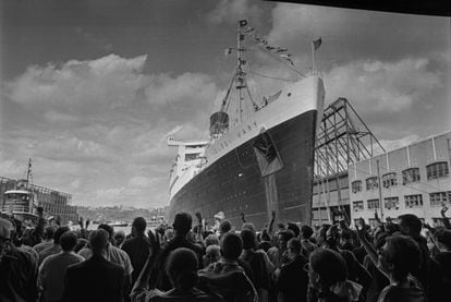 El Queen Mary en Nueva York antes de emprender su último viaje.