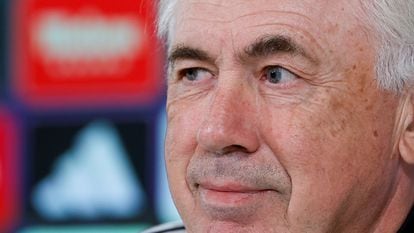 Carlo Ancelotti, este viernes, durante la rueda de prensa previa al partido contra el Cádiz.