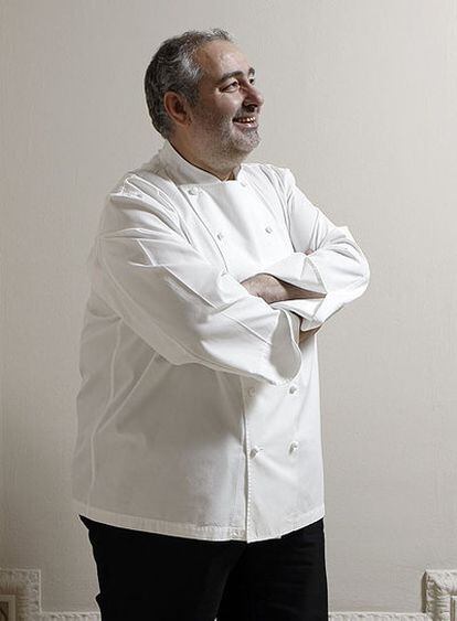 El cocinero catalán Santi Santamaria, fotografiado ayer en Madrid.